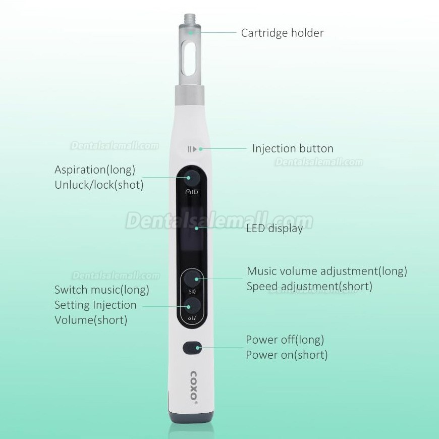 COXO GENI Handheld Wireless Dental Anesthesia Booster with 3 Adjustable Speeds